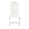Modern Dining Chairs With Faux Leather Padded Seat And Chrome Metal Legs For Kitchen, Living, Bedroom, Dining Room - White / Silver - Image 15