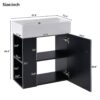Modern Floating Bathroom Vanity With Ceramic Basin, Perfect For Small Bathrooms, Left Side Storage - Black - Image 7