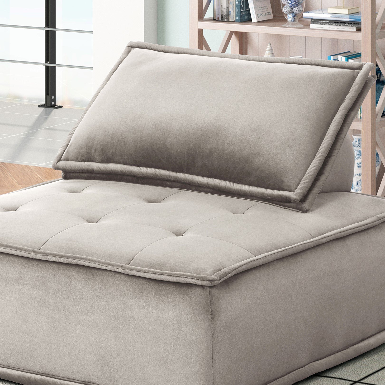 Anna - Armless Lounge Chair - Light Gray - Image 5