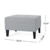 Classic Ottoman With Cushioned Top And Birch Wood Legs - Gray - Image 3