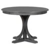 5 Piece Retro Round Dining Table Set With Curved Trestle Style Table Legs And 4 Upholstered Chairs For Dining Room - Dark Gray - Image 10