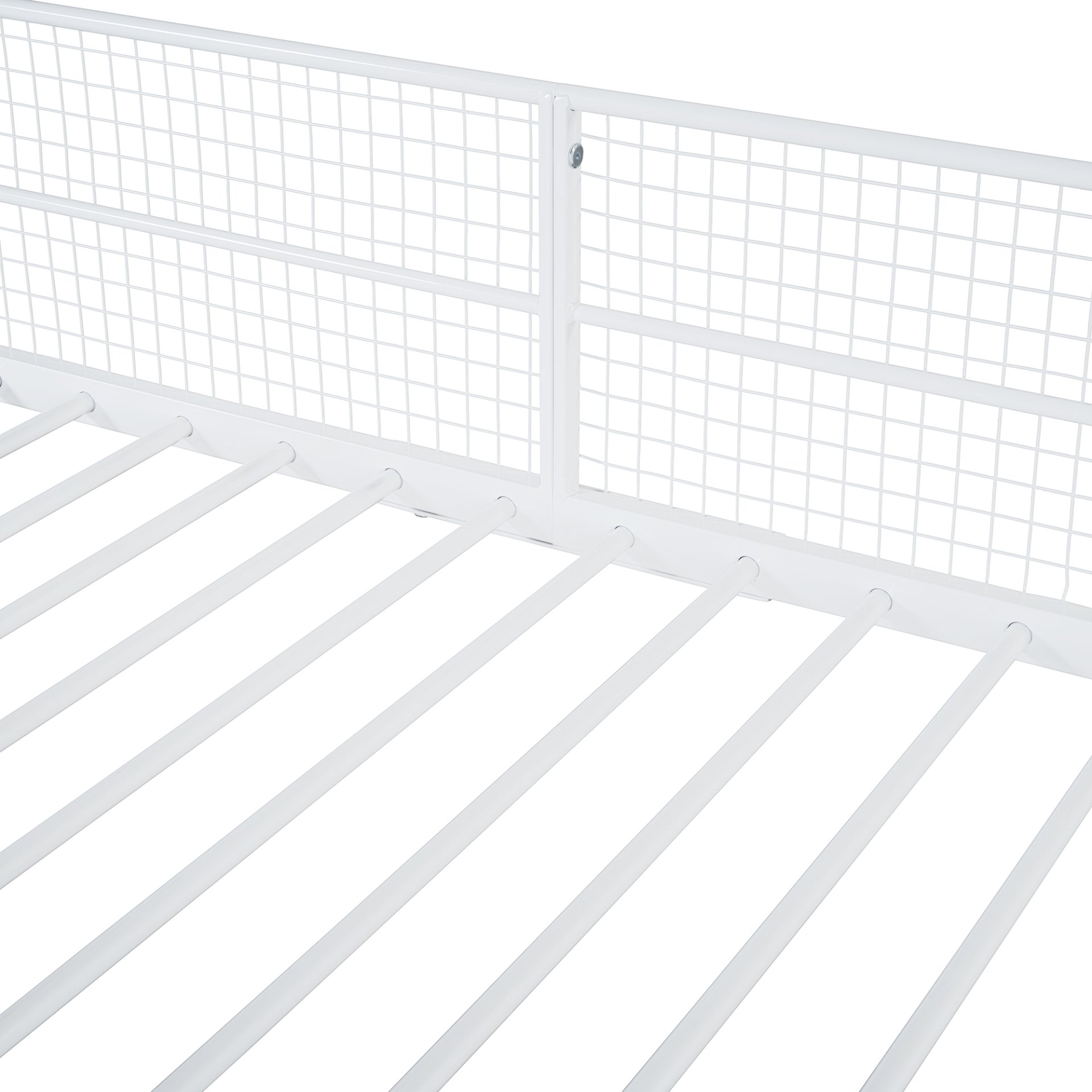 Twin Over Full Bunk Bed With 5 Tier Shelves - White - Image 11