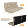 Outdoor Swing Seat Cushion Pad For 2 3 Seater Bench, Waterproof Polyester - Khaki - Image 3