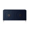 Modern Lacquered 4 Door Wooden Cabinet Sideboard Buffet Server Cabinet Storage Cabinet, For Living Room, Entryway, Hallway, Office, Kitchen And Dining Room - Navy Blue - Image 9