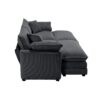 Contemporary Corduroy 2 Seater Sofa With Ottoman Ideal For Small Spaces - Gray - Image 16