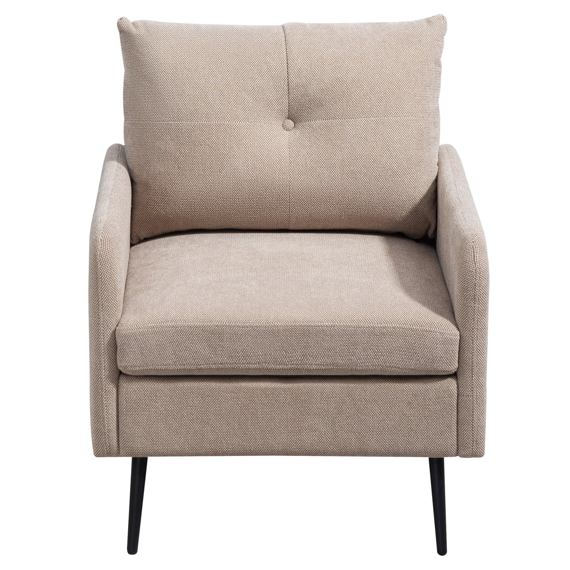 Modern Accent Chair With Metal Legs, Comfy Club Fabric Armchair For Living Room, Bedroom - Coffee - Image 7