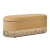 Melinda - Oval Tufted Bullion Fringe Storage Bench - Gold - Image 2