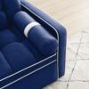 Modern Convertible Sleeper Sofa Couch With Pull Out Bed With Pillows & Side Pockets For Small Space, Living Room - Blue - Image 13
