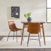 Modern Upholstered Dining Chair With Metal X Base (Set of 2) - Whiskey Brown - Image 4