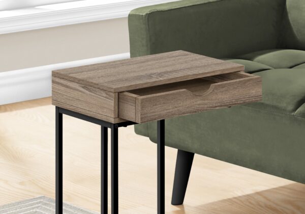 Accent Table, C - Shaped Versatile Design - Taupe