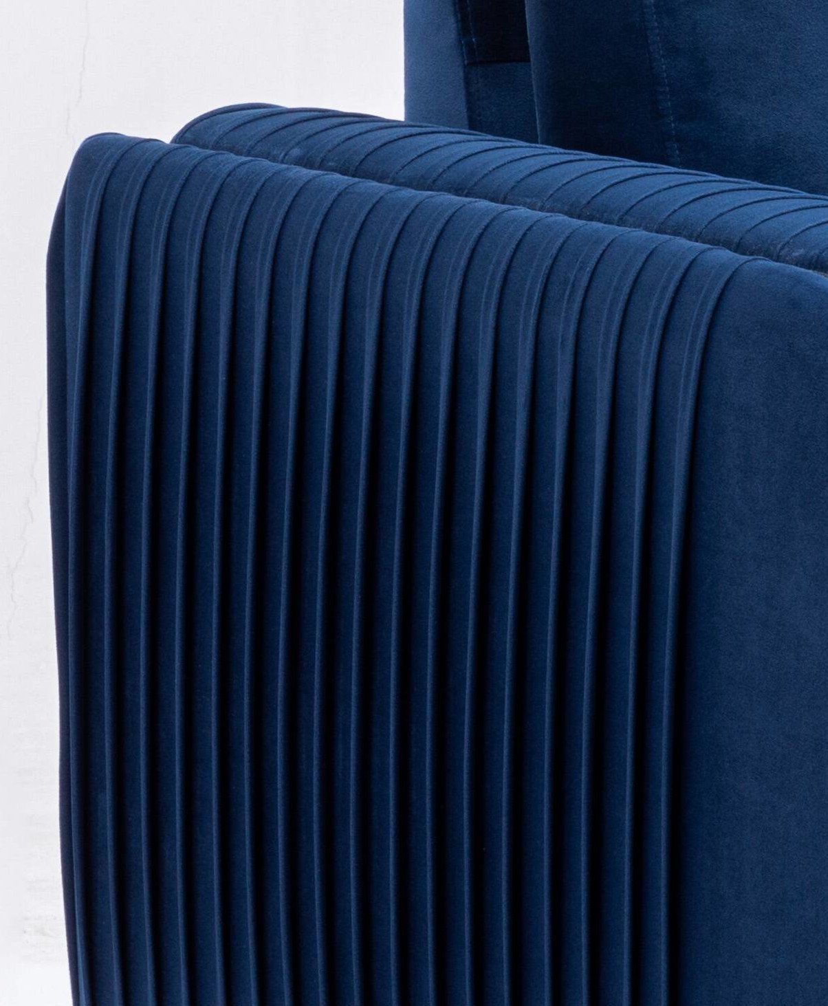 Wenona - Velvet 3 Pieces Living Room Set - Blue - Image 7