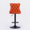 Swivel Velvet Barstools Adjusatble Seat Height, Modern Upholstered Bar Stools With Backs Comfortable Tufted For Home Pub And Kitchen Island (Set of 2) - Orange - Image 3