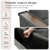 L Shaped Couch With Pull Out Bed And Storage Sectional Sleeper Sofa With Hidden Storage, Wide Armrest With Storage, For Living Room, Apartment, Bedroom, Office - Gray - Image 22