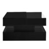 Lift Top Coffee Table With 2 Drawers, Hidden Space And LED Lights For Living Room - Black - Image 18