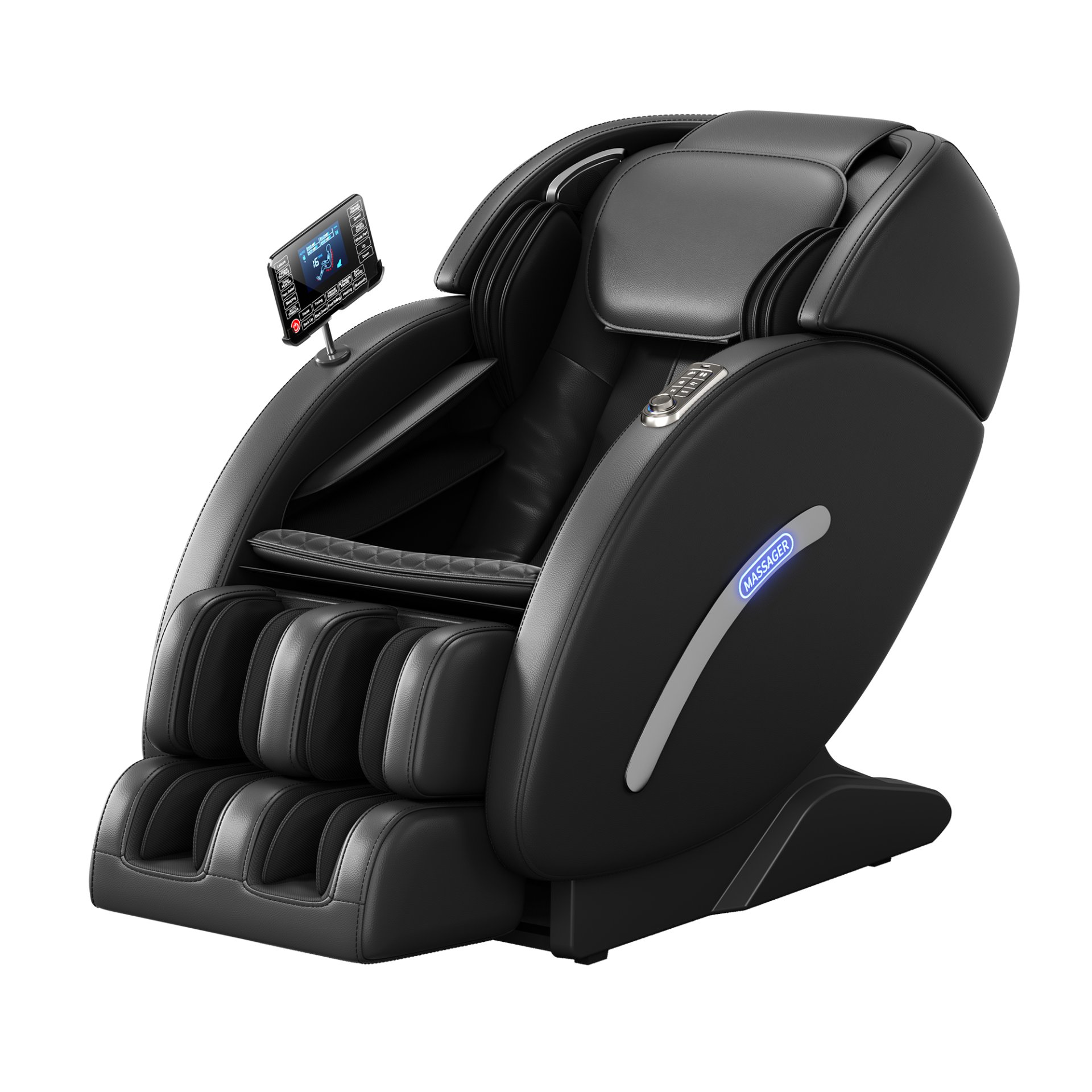Full Body Massage Chair, Full Body Zero Gravity With 3D Massage Mechanism, 6 Auto Massage Mode, Waist And Calf Heater, Foot Roller, Bluetooth Speaker - Black - Image 13