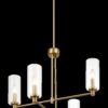 Enigma - 4 Lights Chandelier With Clear Ribbed Satin - Antique Brass / Clear / Gold - Image 4
