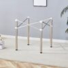 Simple Silver Stainless Steel Folding Table Frame Multifunctional Space Saving Design.Separate Folding Table Legs That Can Be Paired With Various Sizes And Styles Of Tabletops - Silver - Image 15