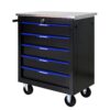 5 Drawer Multifunctional Tool Cart With Wheels - Black / Blue - Image 10