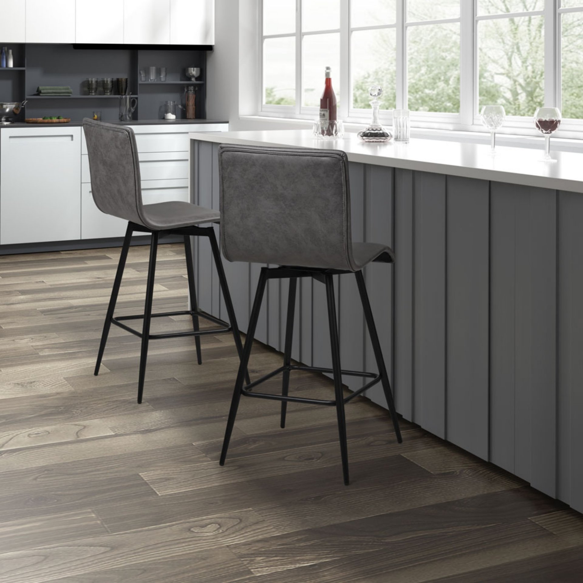 Swivel Counter Stool - Gray - Image 2