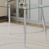 Thick Tempered Glass Top Dining Table & Stainless Steel Legs - Silver - Image 8