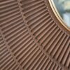 Square Carved Mirror With Pleated Design WithIron Frame, Neutral Colorway Wall Decor For Living Room Bathroom Entryway - Brown - Image 9