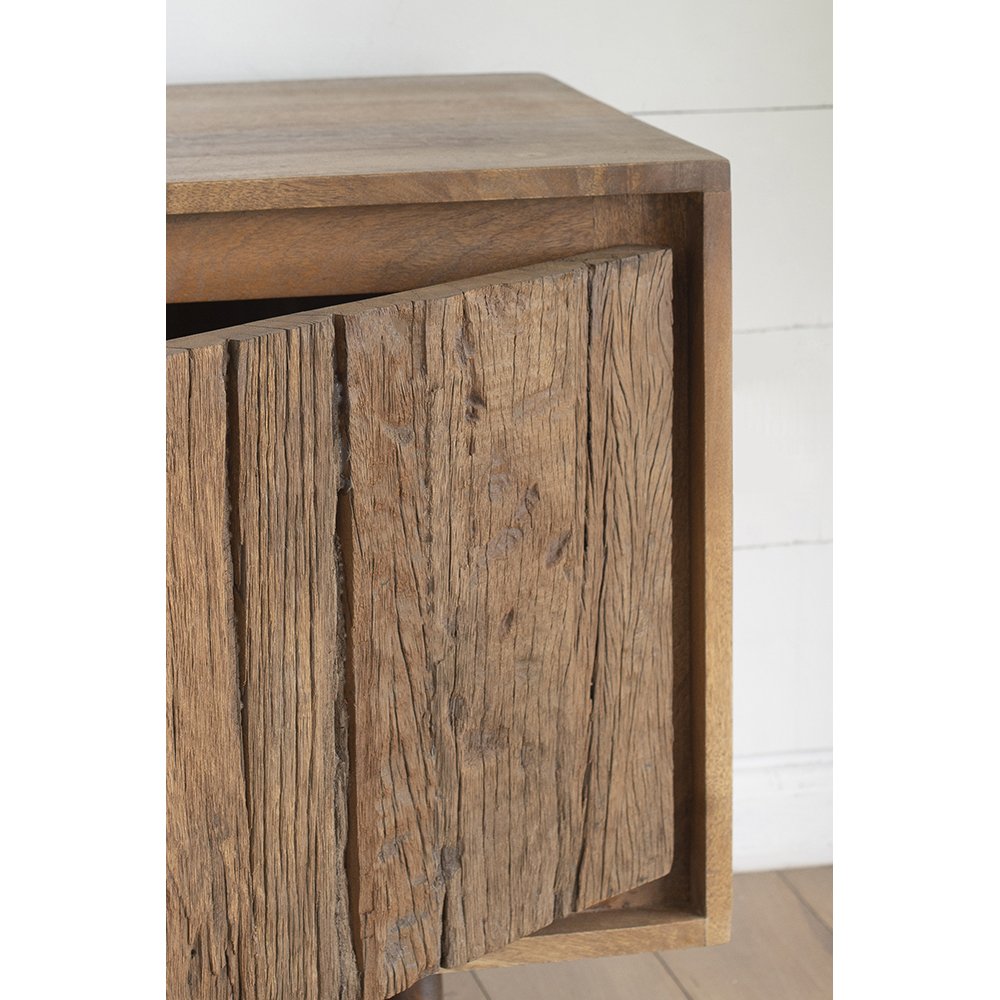 TV Cabinet With Recycle Wood 2 Door - Brown - Image 7