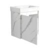 Minimalist Wall Mounted Bathroom Vanity With Ceramic Sink And Storage Cabinet - Carrara White - Image 13