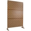 Freestanding Decorative Privacy Screen For Deck Balcony Patio, Metal Privacy - Brown - Image 5
