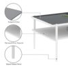 Rectangle Coffee Table With Tempered Glass Top And White Legs, Modern Table For Living Room - Gray - Image 6