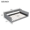 Full Long Size Upholstery Daybed And Side Storage Pocket - Gray - Image 8