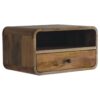 Large Curve Upper Slot Floating Bedside Table - Brown - Image 9