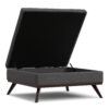 Owen - Extra Large Square Coffee Table Storage Ottoman - Gray - Image 3
