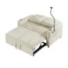 Modern Loveseat Pull Out Sofa Bed With Adjustable Backrest, Two Cup Holders, A Phone Holder, Three Charging Ports And Side Storage Pockets For Living Room - Beige - Image 21