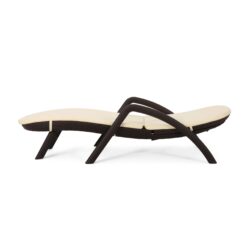 Mikael - Wicker Like Chaise Lounge With Cushion For Outdoor Relaxation - Dark Brown
