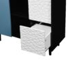 Modern Sideboard Buffet Cabinet With Red Doors And Unique Panel Styling - Black - Image 22