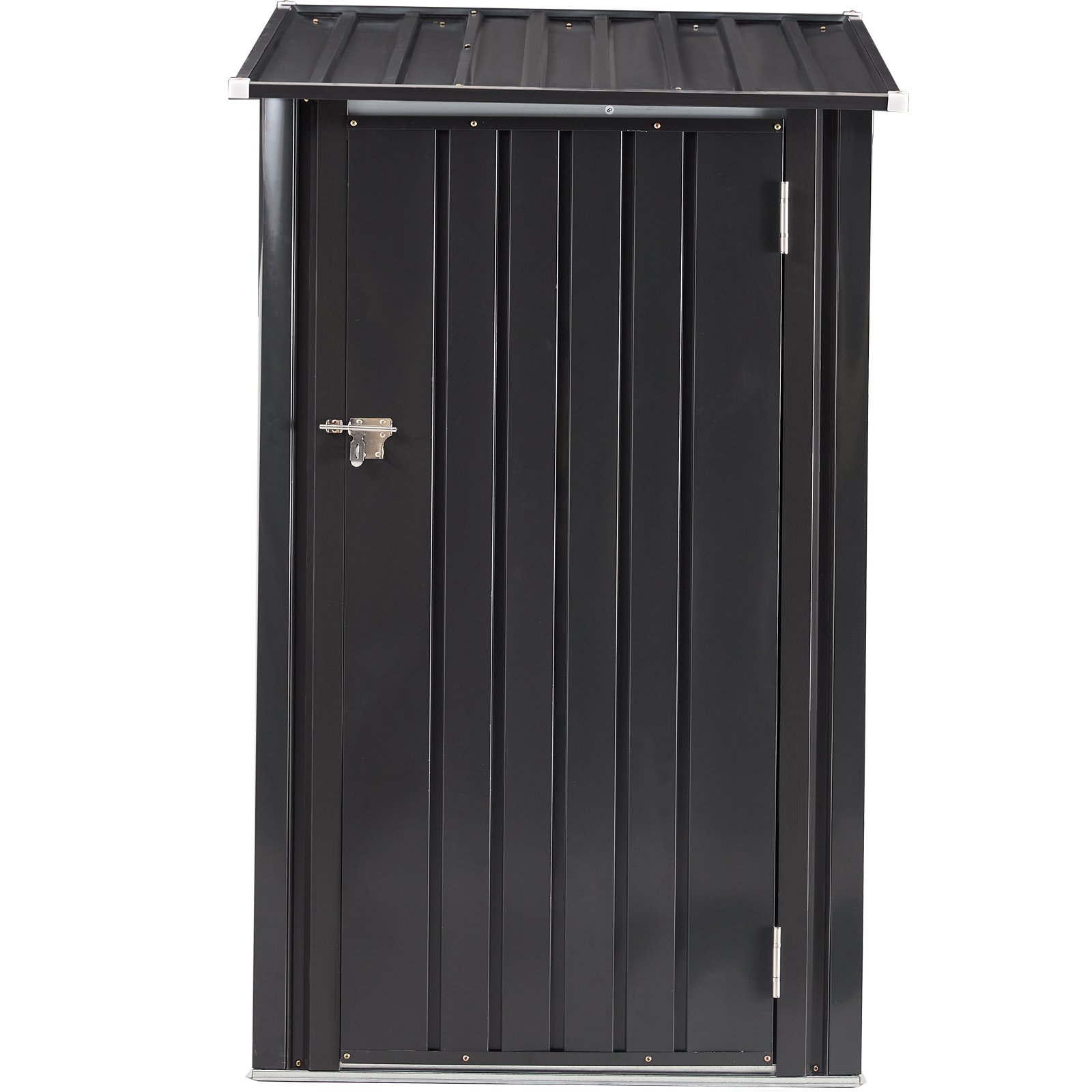 Outdoor Storage Shed, Metal Steel Garden Shed With Single Lockable Door, Small Shed Outdoor Steel Utility Tool Shed For Backyard Patio Garden Lawn - Black - Image 2