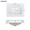 Bathroom Vanity Cabinet With Ceramic Basin, 3 Drawers And Adjustable Shelves - Green - Image 2