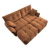 Cozy Plush 2 Seater Sofa Set With Ottomans And Throw Pillows - Burnt Orange - Image 18