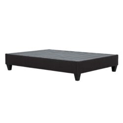 Twin Long Modern Upholstered Platform Bed Frame, Mattress Foundation Bed Base - Dark Gray