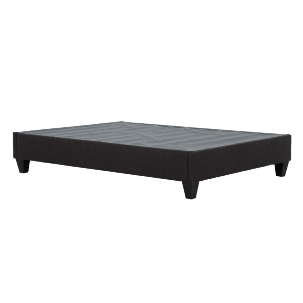 Twin Long Modern Upholstered Platform Bed Frame, Mattress Foundation Bed Base - Dark Gray