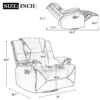 Home Theater Recliner Set Manual Recliner Chair With A Led Light Strip Two Built-In Cup Holders For Living Room - Gray - Image 4