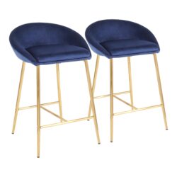 Matisse - Glam Counter Stool (Set of 2) - Gold / Blue