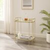 Modern Glam Mirror Top Accent Table - Pale Gold - Image 3