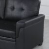 Lexi - Vegan Leather Modern Reversible Sleeper Sectional Sofa With Storage Chaise - Black - Image 11