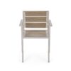Dreamlan - Outdoor Aluminum Dining Chair With Faux Wood Seat (Set of 2) - Natural / Silver - Image 11