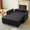 Convertible Sleeper Bed, Adjustable Oversized Armchair With 3 USB Ports For Small Space - Black - Image 13