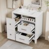Bathroom Vanity With Ceramic Sink, Flip Out Drawer Design For Plumbing, Soft Close Drawers - White - Image 2