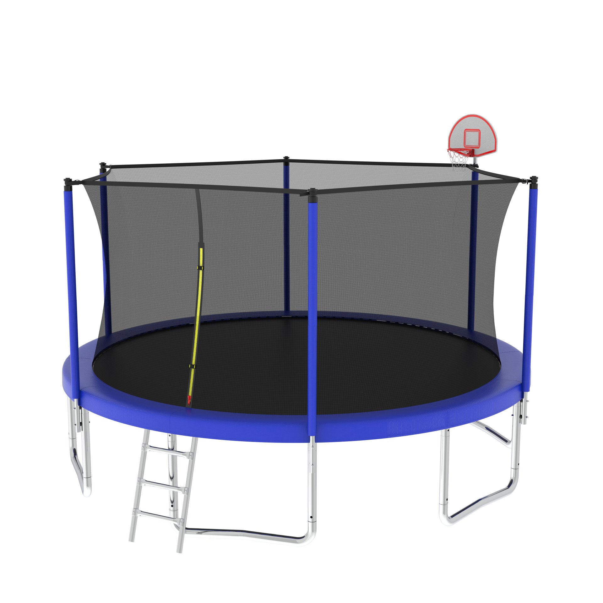 14Ft For Kids Children With Safety Enclosure Net Outdoor Backyards Large Recreational Trampoline - Blue - Image 4