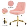 Modern Teddy Fleece Fabric Living Room Furniture Dining Chair With Gold Legs, Soft And Comfortable, Adjustable, Space Saving - Pink - Image 8