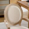 French Style Solid Wood Dining Chair (Set of 2) - Cream - Image 8